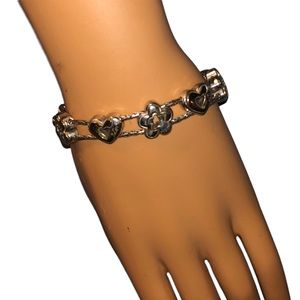 Brighton Heart & Flower Toggle-closure Bracelet 7 1/2”